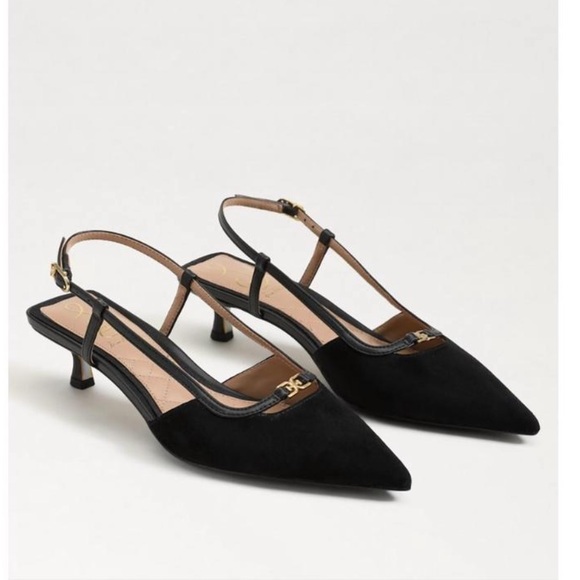 Sam Edelman Shoes - SAM EDELMAN toni slingback kitten heels pointed toe black 10.5